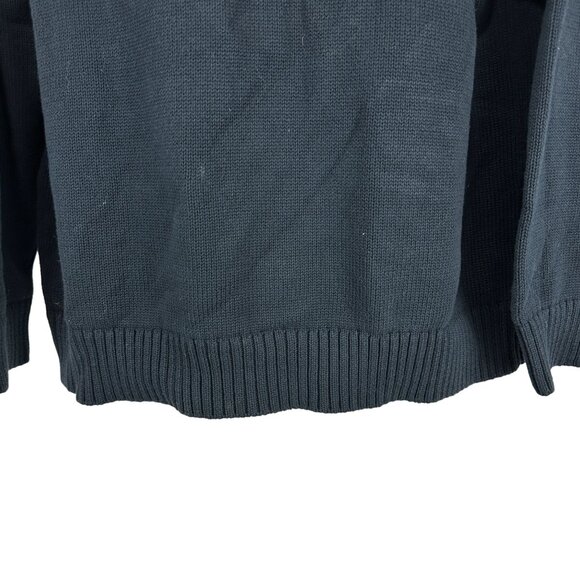 LL Bean Men's Mock Neck 1./4 Zip Pullover Knit Sweater Size XL Blue 100% Cotton - Picture 2 of 7